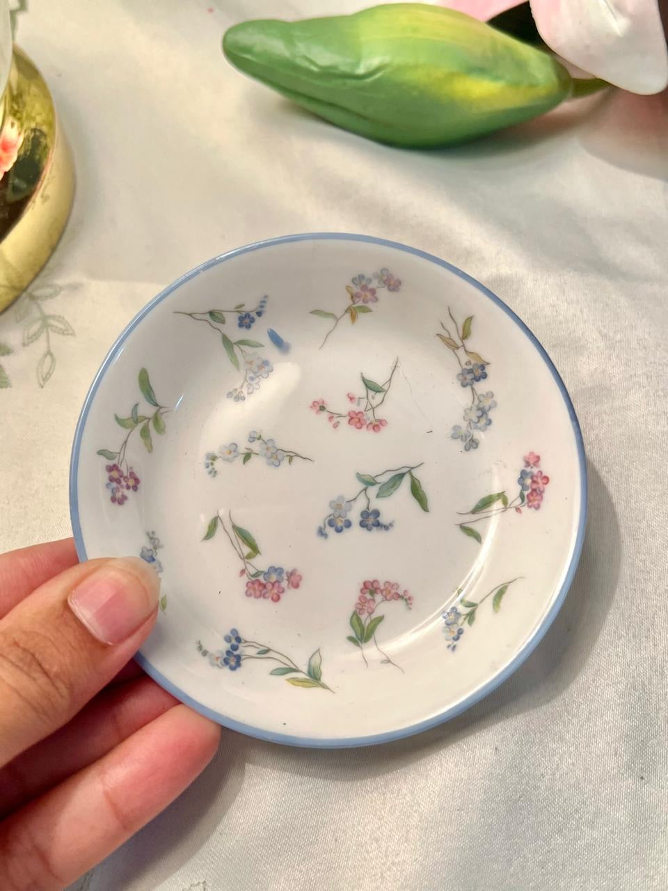 Royal Worcester Forget Me Not Floral Dish 10 cm