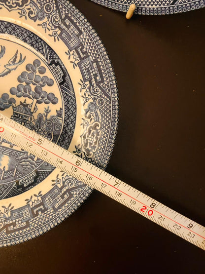 Vintage Willow Pattern Blue Plates Set of 2 6.5"