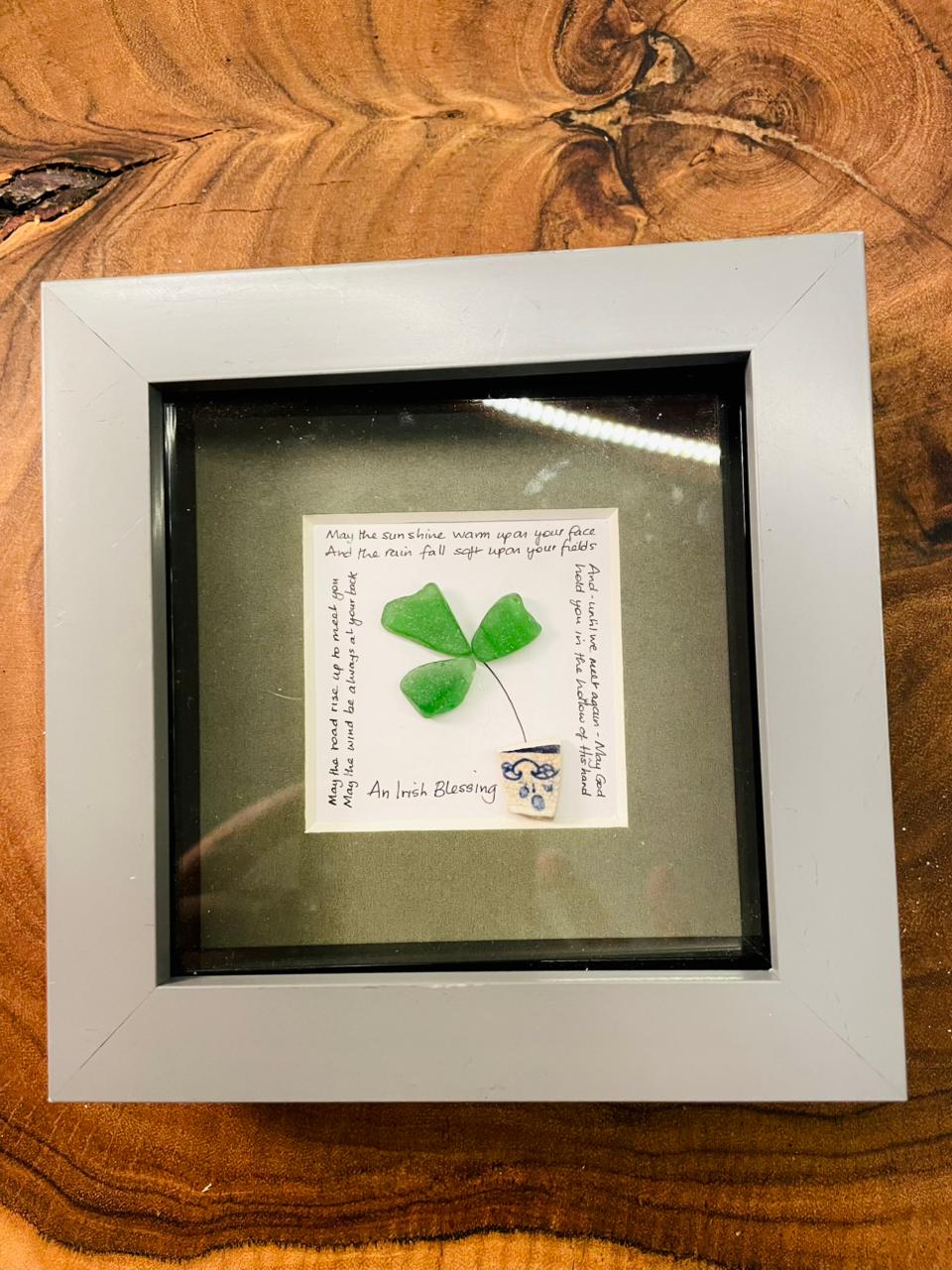 Irish Blessing Shamrock Shadow Box Wall Art