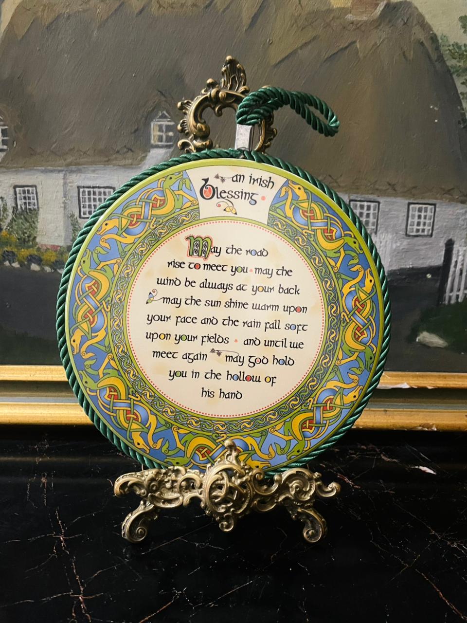 Clara Crafts Irish Weave Blessing Plaque – “An Irish Blessing” Celtic Wall Hanging