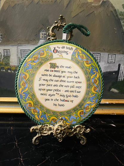 Clara Crafts Irish Weave Blessing Plaque – “An Irish Blessing” Celtic Wall Hanging