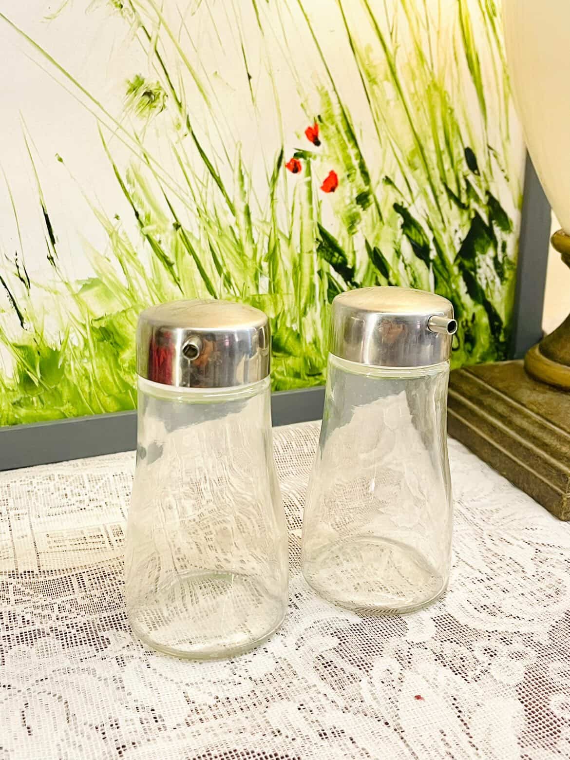 Crystal Oil and Vinegar Cruet Set 4.5 Inch
