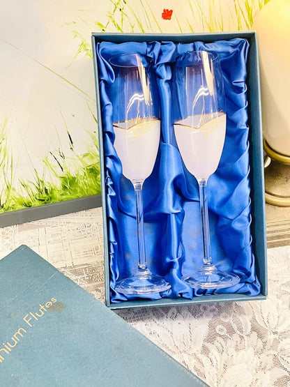 Millennium 2000 Crystal Champagne Flutes Set