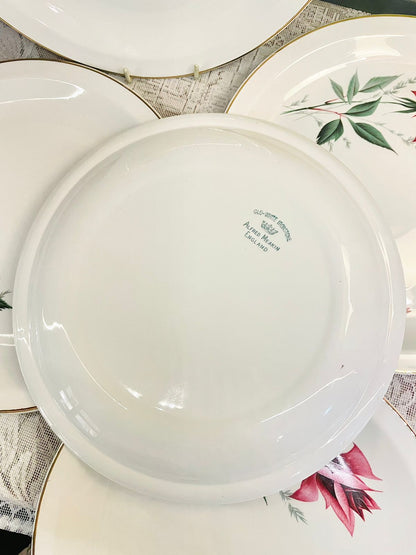 Vintage Alfred Meakin Rose Dinner Plates Set of 5