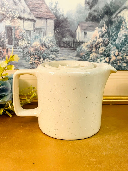 Vintage Speckled Stoneware Teapot Minimalist Ceramic Teapot