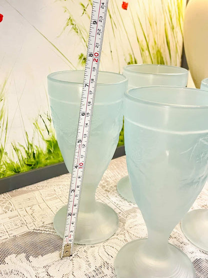 Frosted Crystal 3D Fruit Goblets Set of 4