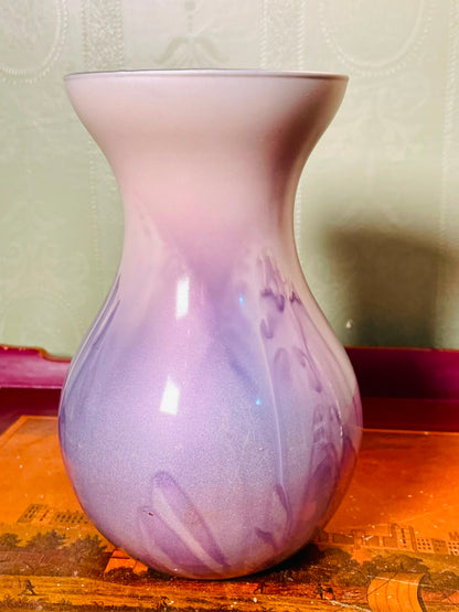 Lilac Frosted Crystal Decorative Vase – 18cm