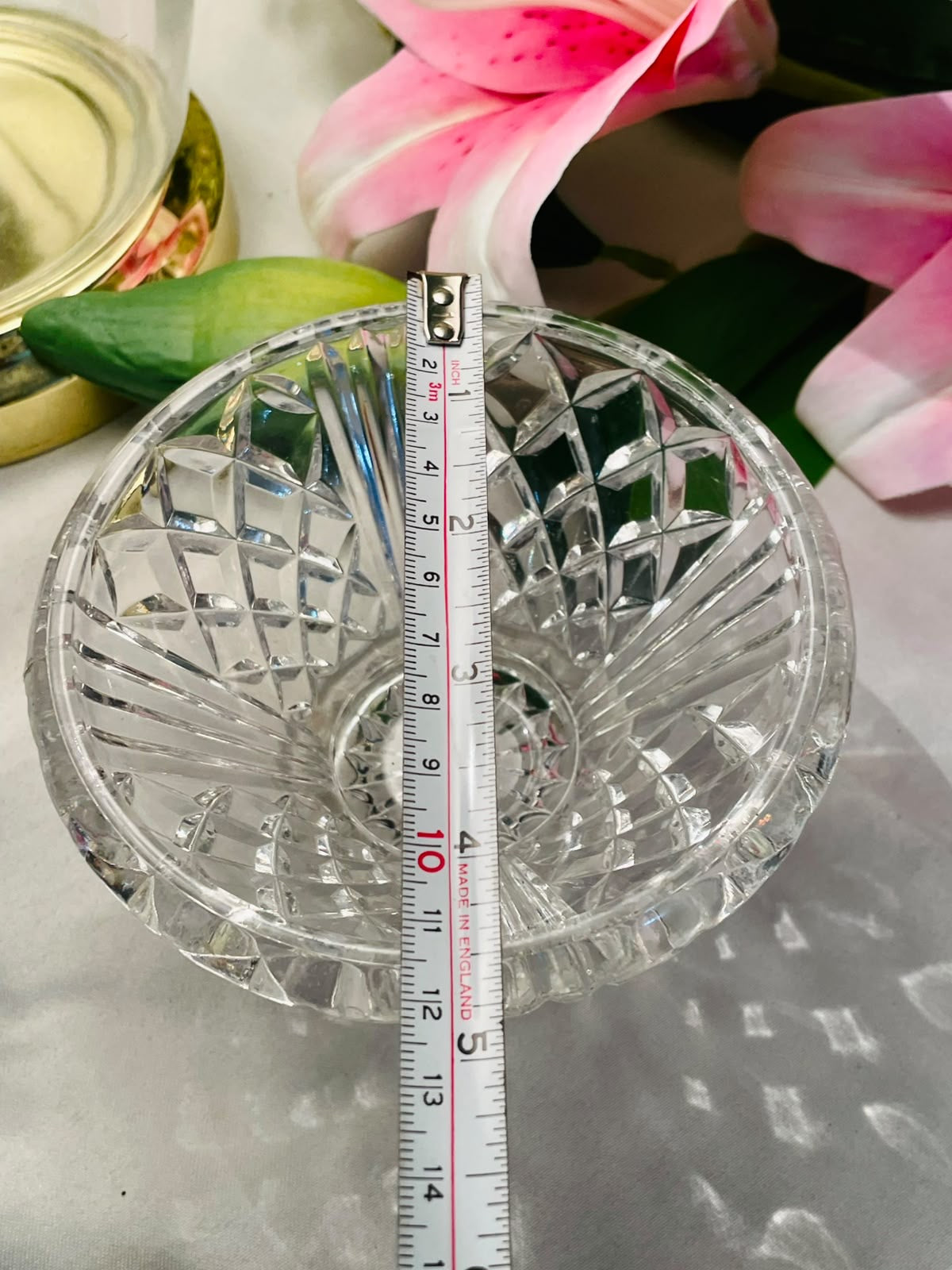 Vintage Clear Crystal Serving Bowl, Approx. 12 cm