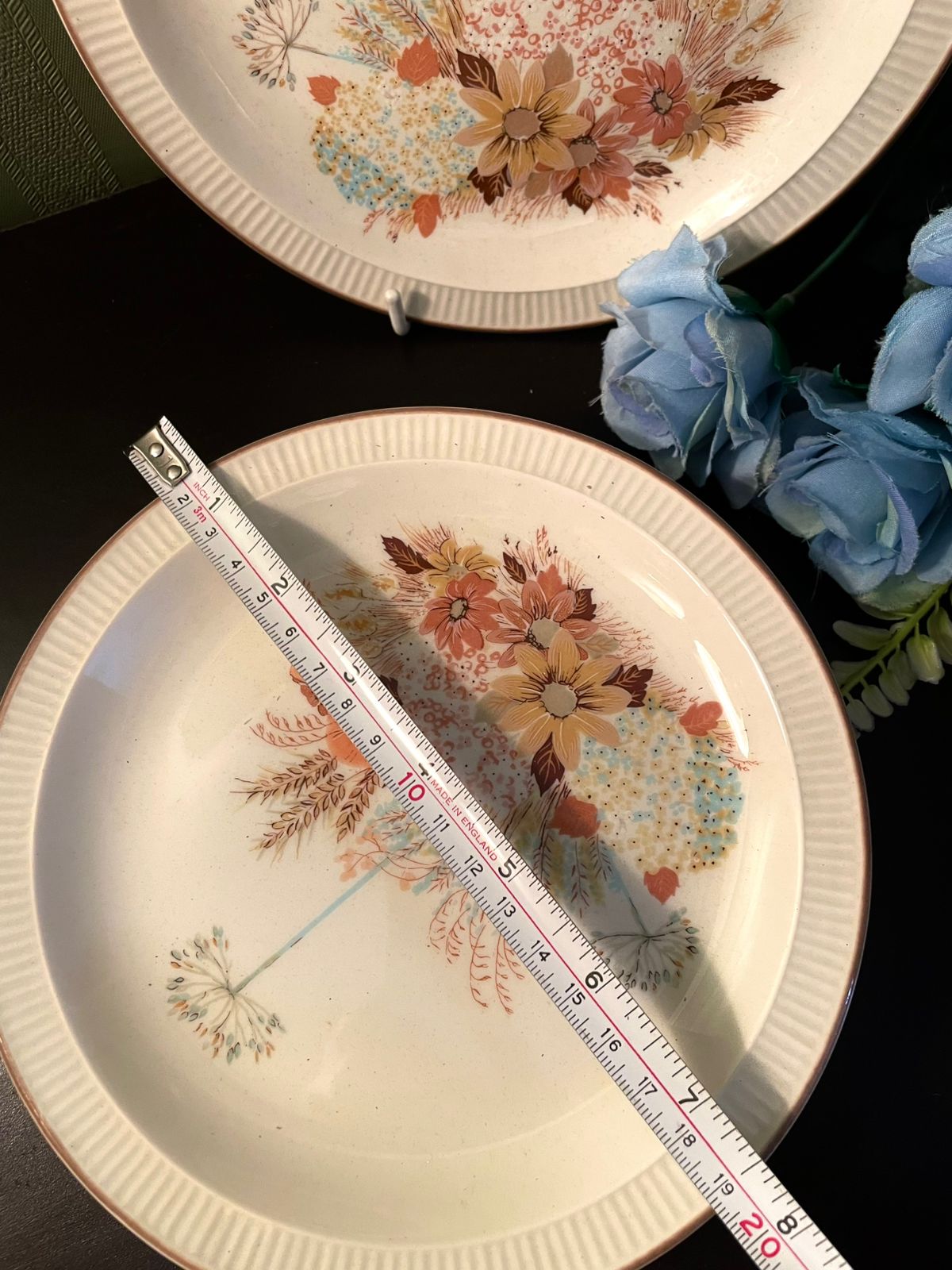 Poole Pottery Autumn Floral Plates Set of 4 – 8 Inch