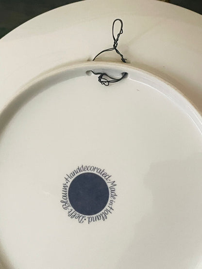 Hand-Decorated Blue Pottery Décor Plate by Delft Blauw – Made in Holland 10 Inch Collectible