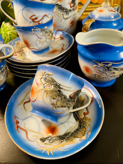 6 Persons Japanese Moriage Dragonware Tea Set – 15 Pieces