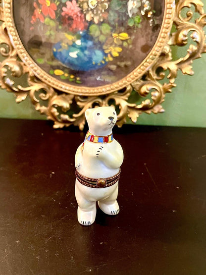 Polar Bear Ceramic Trinket Box Figurine