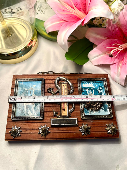 Vintage Guadalest Wooden Souvenir Thermometer Wall Plaque 22cm