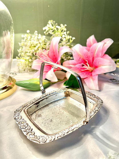 Queen Anne Silver Ornate Serving Dish with Handle 18 cm