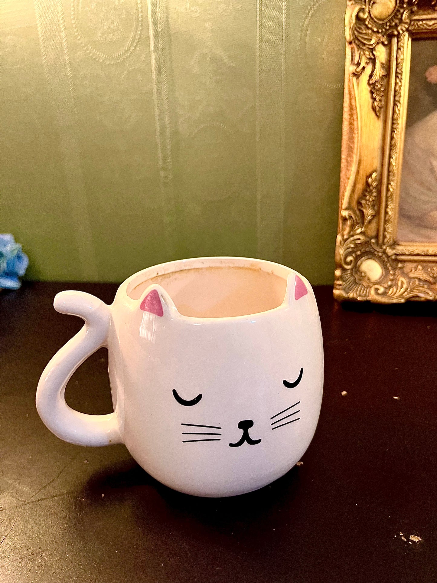 White Cat Face Ceramic Mug 4 Inch