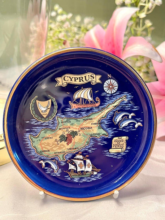 Euroceramik Cyprus 24K Gold Decorative Wall Plate 4.4