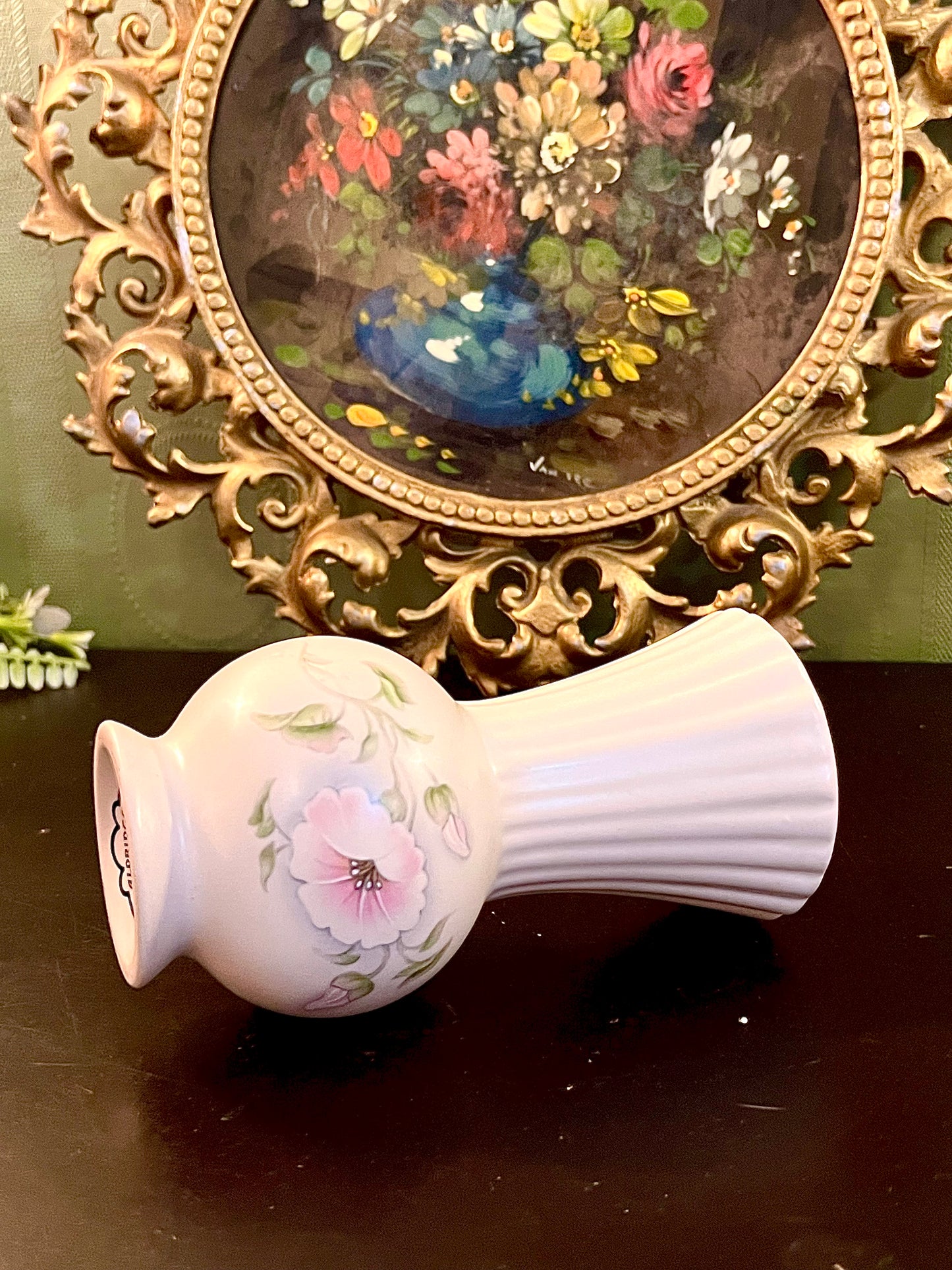 Vintage Aldridge Pottery Stoke-on-Trent Floral Ceramic Vase Made in England 6 Inch