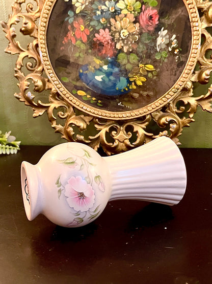 Vintage Aldridge Pottery Stoke-on-Trent Floral Ceramic Vase Made in England 6 Inch