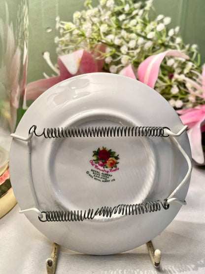 Royal Albert Floral Decorative Wall Plate / Trinket Plate Gold Trim 11 cm