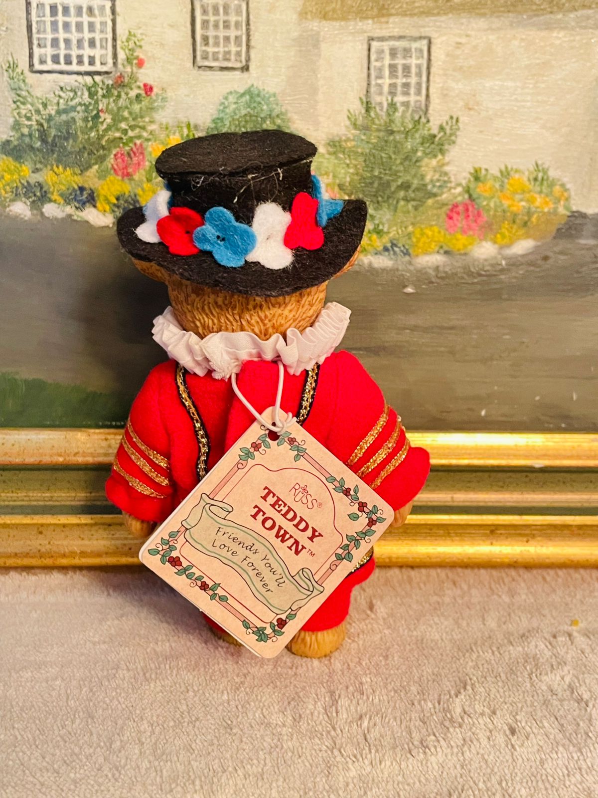 Vintage Russ Teddy Town Plastic Bear Doll – Dressed Collectible Toy