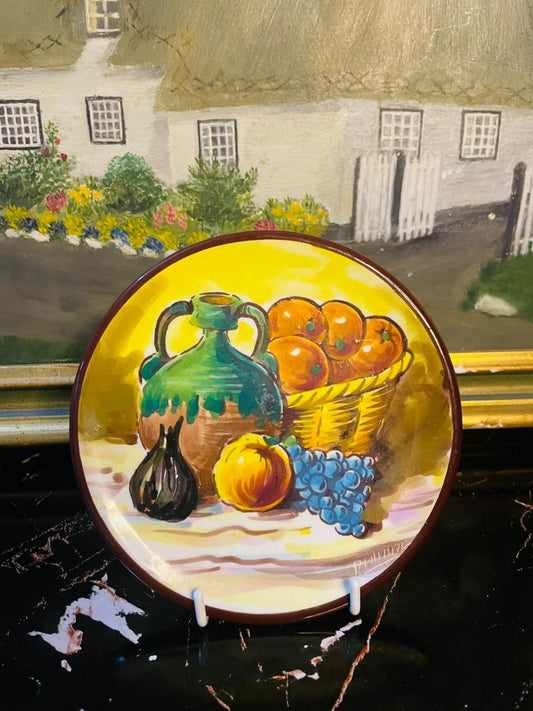 Majolica Spanish Hand-Painted Ceramic Wall Plate –  Vintage Collectible in Pakistan
