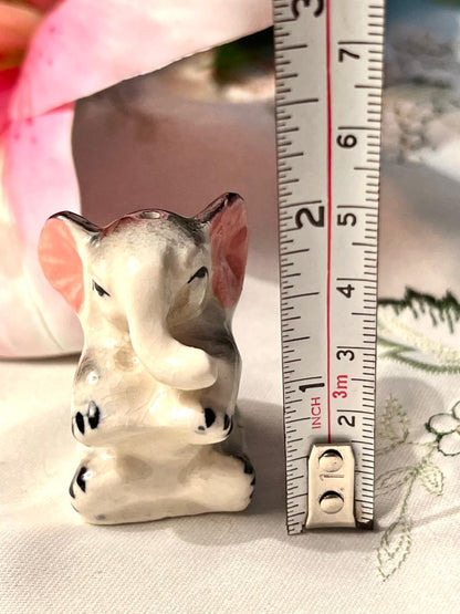 Vintage Miniature Ceramic Elephant Salt / Pepper Shaker Approx. 5 cm