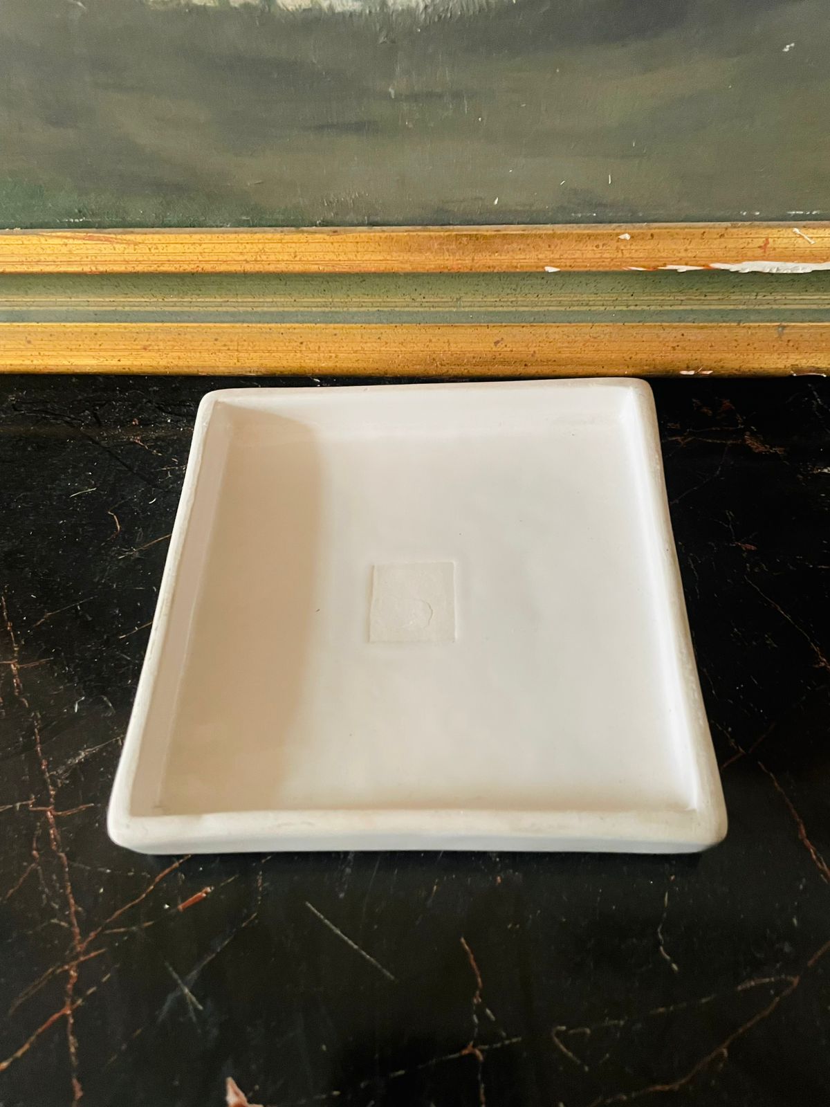 Square White Ceramic Planter with Tray – Minimalist Indoor Plant Pot | Made in England