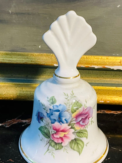 Vintage Porcelain Table Bell – Hand-Painted Floral Design