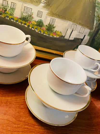 6 Cup Saucers set, Tea Set, (1400/-) White Gold, Germany