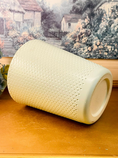 White Textured Ceramic Planter Minimal Modern Home Decor