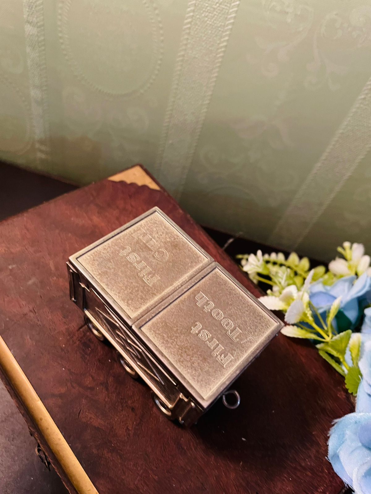 Vintage Train Car Trinket Box – Metal Railroad Wagon Keepsake Box