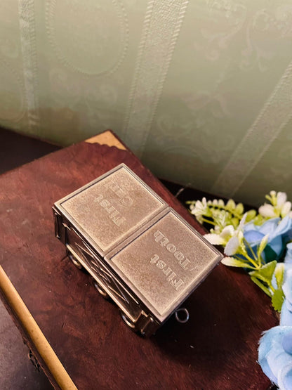 Vintage Train Car Trinket Box – Metal Railroad Wagon Keepsake Box