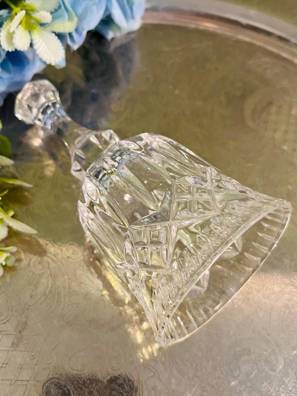 Vintage Cut Crystal Bell 13 cm Faceted Design