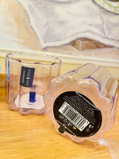 Fox & Ivy Handmade Purple Glass Candle Holders – Elegant Décor Set