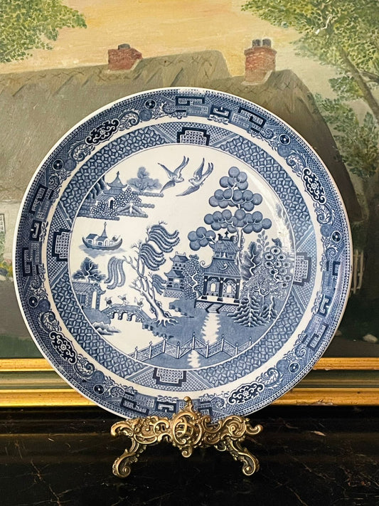 Wedgwood Blue Pottery Plate by Mellow of Etruria – 9.5 Inch Vintage Collectible from England