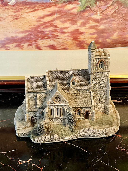 collectible miniature, stone church model, English heritage décor, resin architectural collectible, antique style house, miniature building décor, vintage English church, heritage model England, collector’s stone cottage, detailed miniature hous