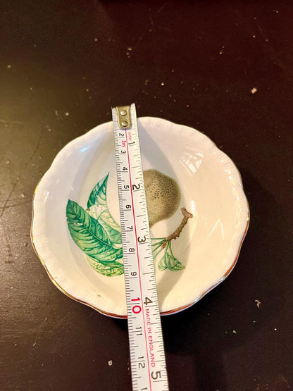 Vintage Botanical Porcelain Trinket plate – 4 Inch