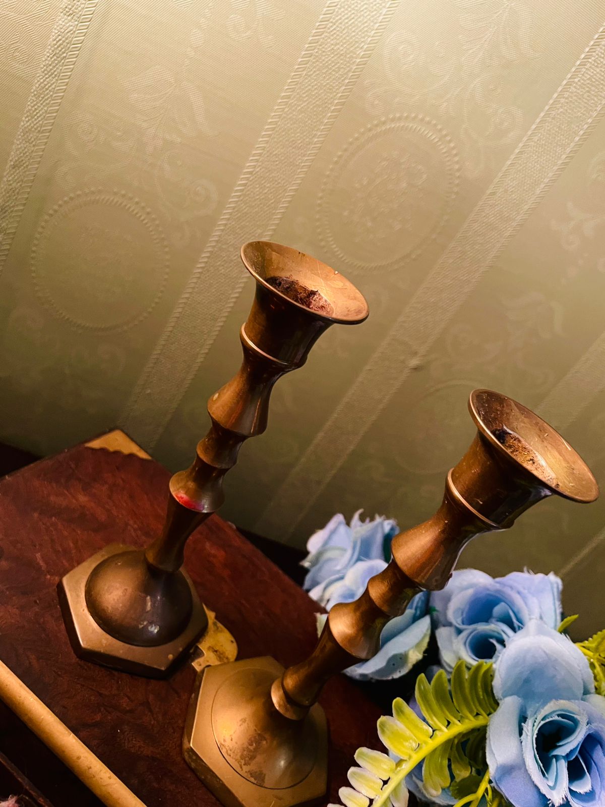 Vintage Brass Candlestick Holder Pair 6 Inch
