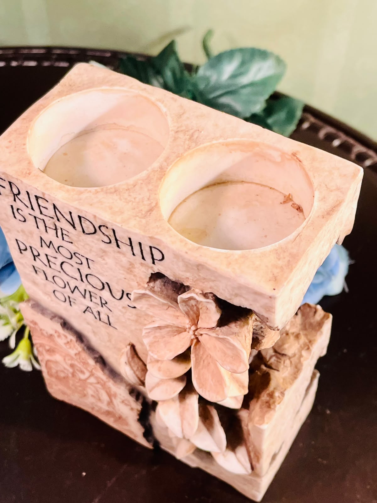 Friendship Floral Decorative Candle Holder Ornament (6 Inch)