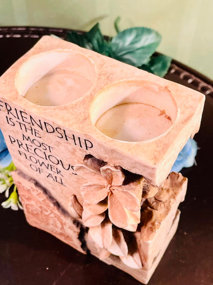 Friendship Floral Decorative Candle Holder Ornament (6 Inch)