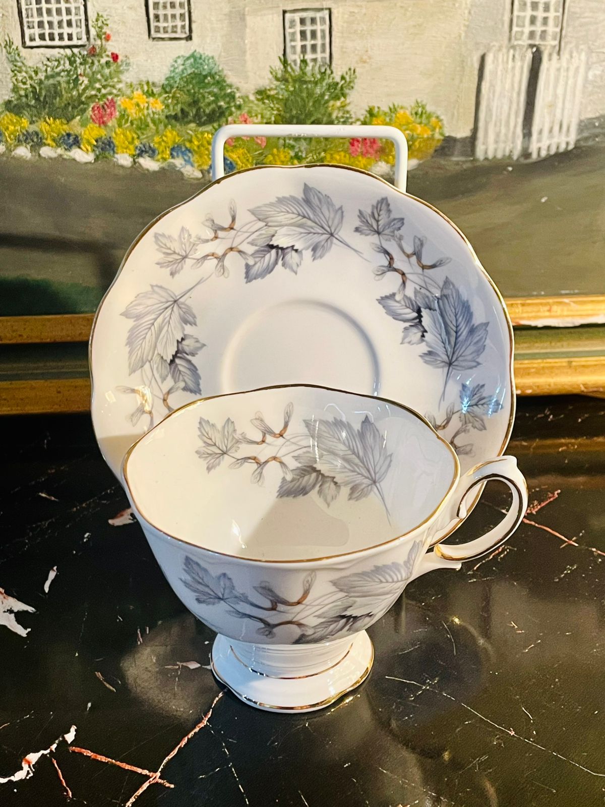 Royal Albert Bone China Tea Cup & Saucer Set – Silver Maple, England