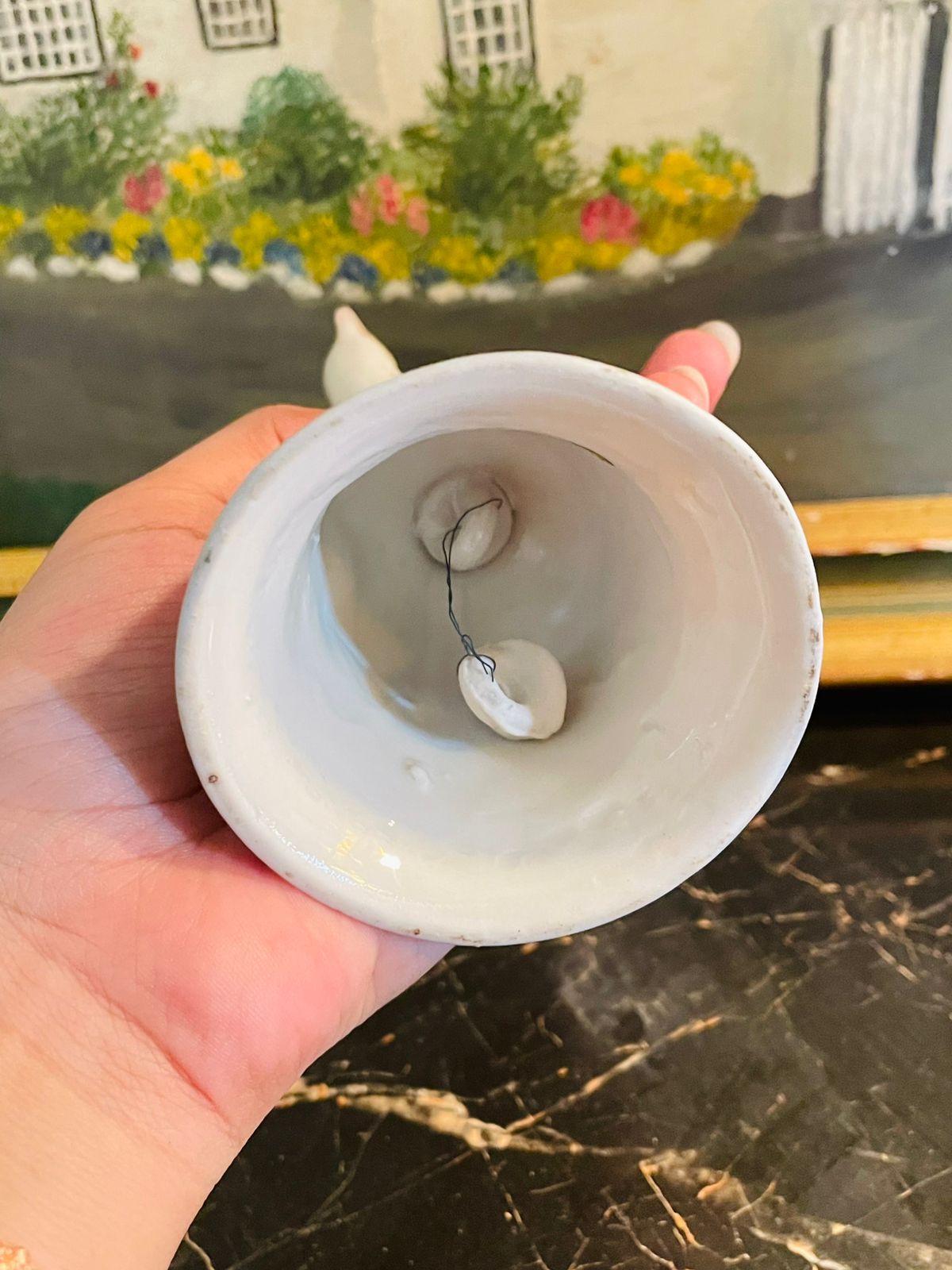 Vintage Towle White Dove Bird Porcelain Bell – Flower Bell Collectible