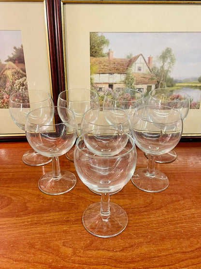 Set of 8 Clear Glasses – 6 Inch Height | Elegant Stemware
