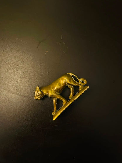 Vintage Brass Lion Figurine Mini Animal Statue