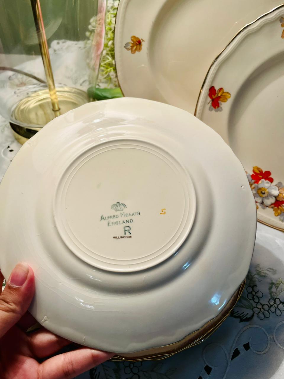 Alfred Meakin England Floral Plate & Platter Set