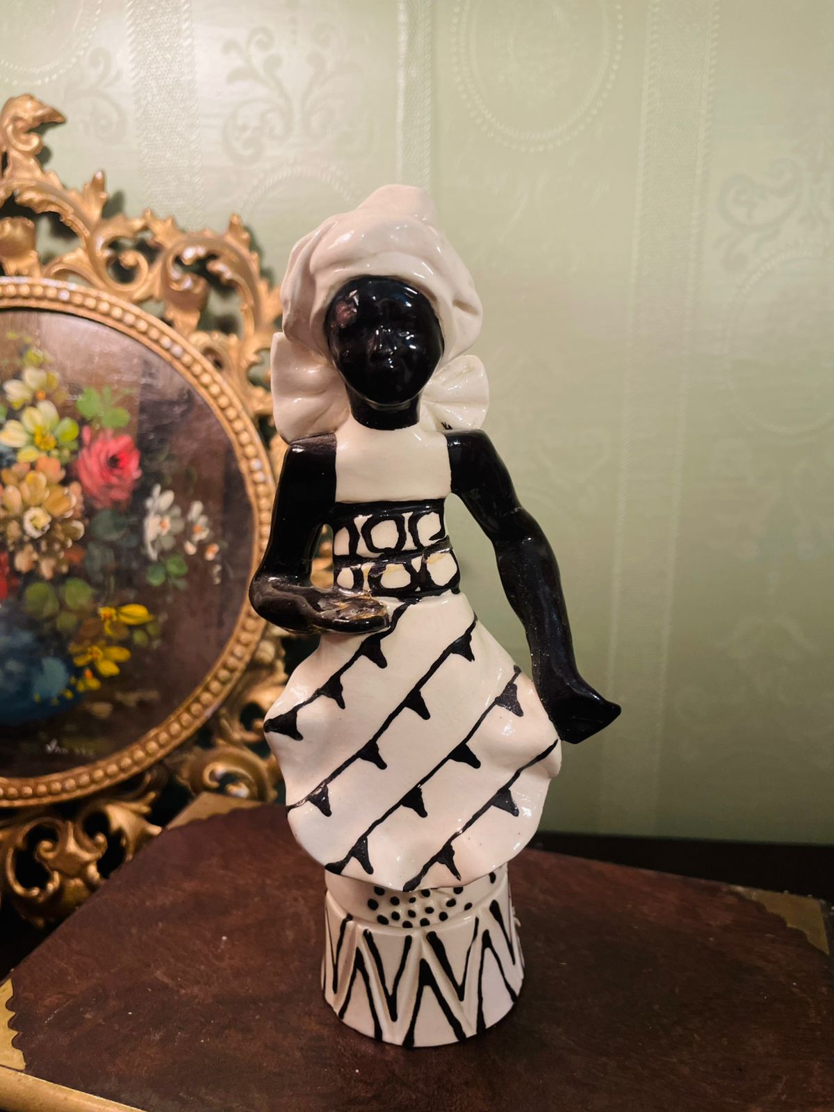 Vintage Rosita Barbados Ceramic Lady Figurine 7 Inch