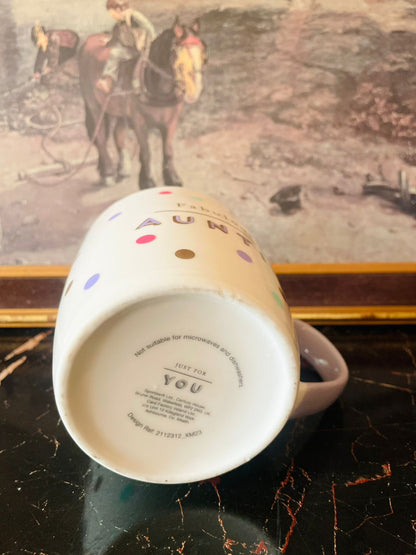 Just for you Auntie’ Multi Spot Fine Bone China Hug Mug – England