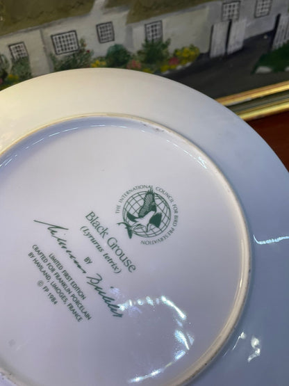 1984 Limited First Edition “Black Grouse” Plate | 9" | Buehler Collector Series