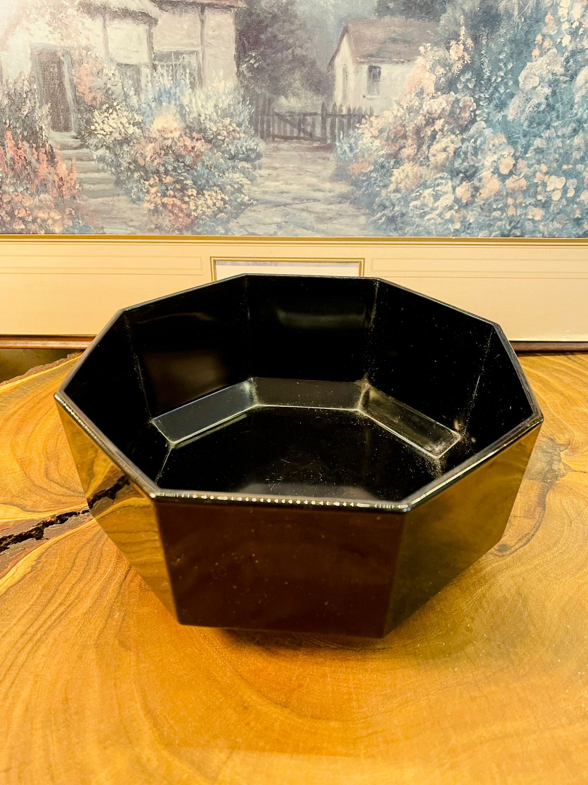 Black Geometric Bowl Modern Glossy Serving Dish