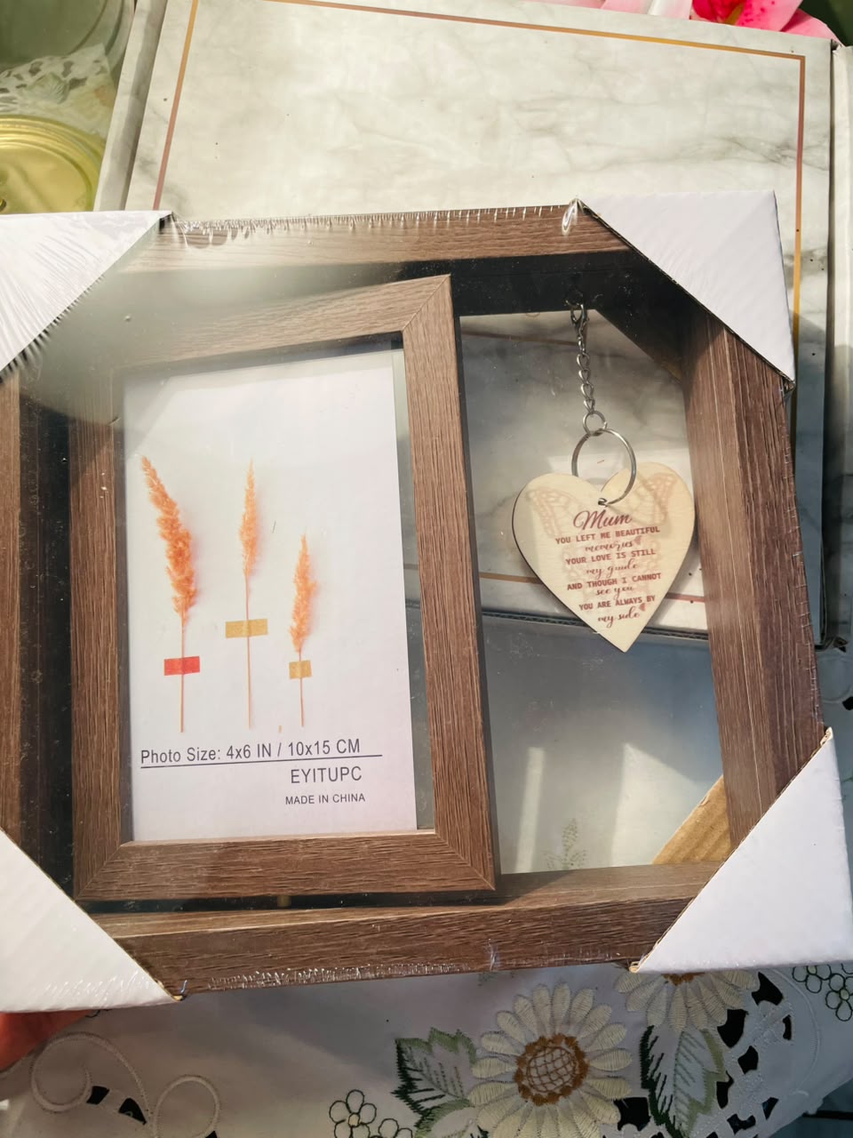 Mum Heart Photo Frame Brown 4x6 in / 10x15 cm
